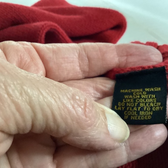 Ralph Lauren Black Label Sweater Size Small Red Preppy Cotton Turtleneck Sporty - Picture 7 of 9